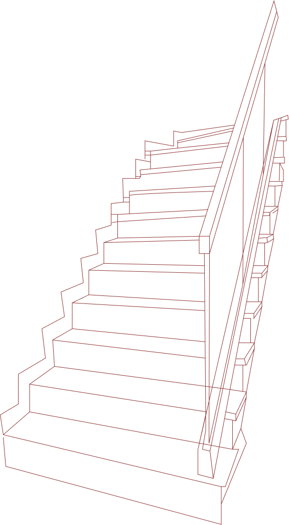 Пролет лестницы Облицованной дубом, со стеклянными перилами